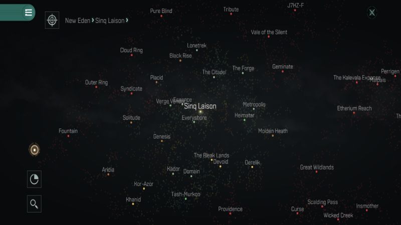 Eve Echoes star map